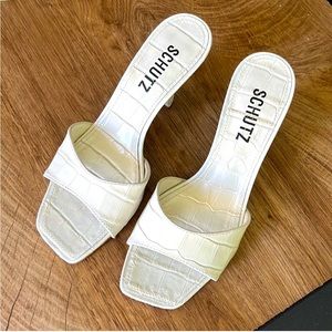 SCHUTZ Croc Leather Heels